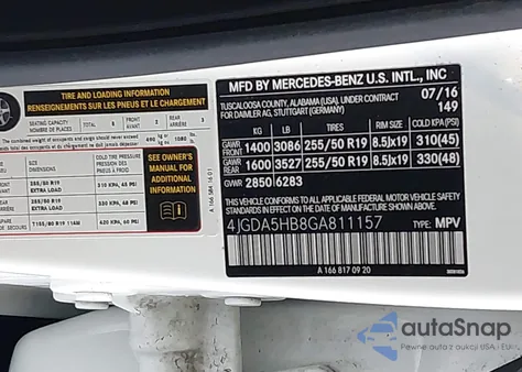 2016 Mercedes-Benz Gle 350 4Matic из США, поврежденный, VIN 4JGDA5HB8GA811157